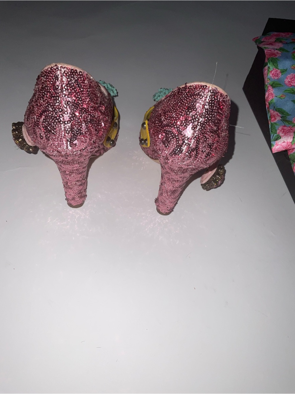 Dolce & Gabbana Pink Embellished Pointed-Toe Flats - Picture 9 of 16